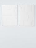 John Lewis 'Modernist' Framed Hand Painted 3D Canvas, Set of 2, 100 x 60cm, White