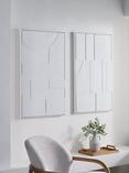 John Lewis 'Modernist' Framed Hand Painted 3D Canvas, Set of 2, 100 x 60cm, White