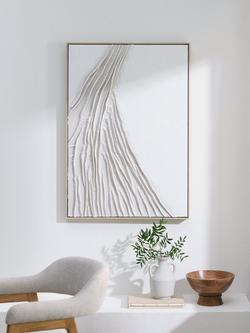 John Lewis 'Gathers' Framed Hand Painted 3D Canvas, 100 x 70cm, Neutral - view 2, Natural