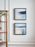 John Lewis 'Misty Skies' Framed Embellished Canvas Print, Set of 2, 35 x 35cm, Blue