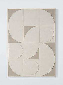 John Lewis 'Neutral Shapes' Framed Hand Painted 3D Canvas, Neutral, Natural