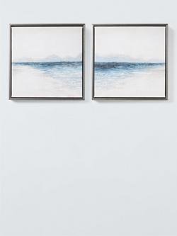 John Lewis 'Blue Seas' Framed Canvas Prints, Set of 2, 35 x 35cm, Blue, Blue