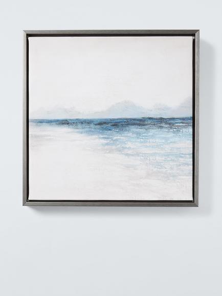 John Lewis 'Blue Seas' Framed Canvas Prints, Set of 2, 35 x 35cm, Blue - view 2, Blue