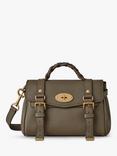 Mulberry Mini Alexa Heavy Grain Leather Cross Body Bag, Linen Green