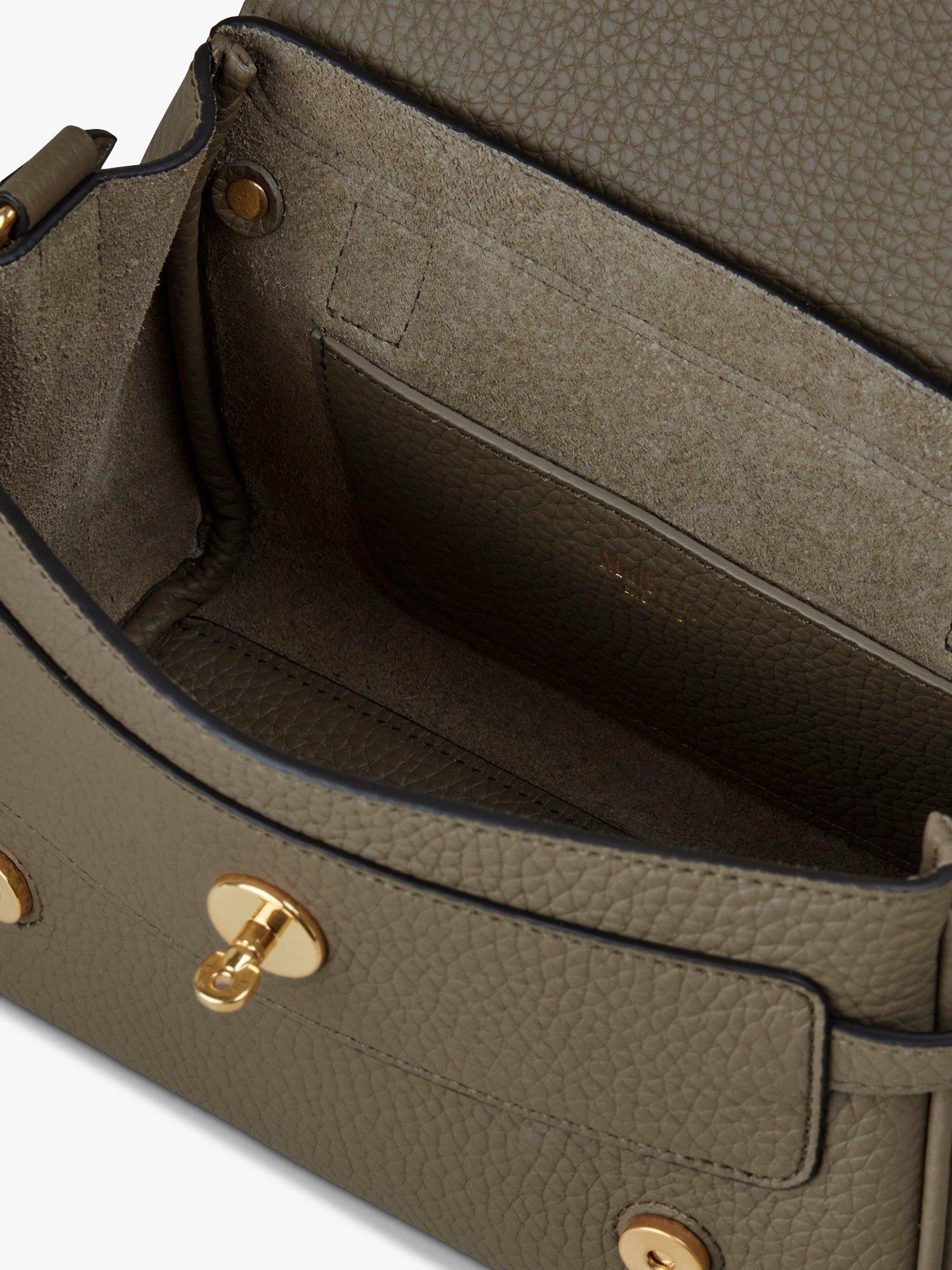 Product image 4 of 6, which shows Mulberry Mini Alexa Heavy Grain Leather Cross Body Bag, Linen Green