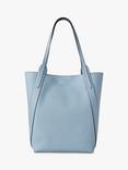 Mulberry North South Bayswater Heavy Grain Leather Tote Bag, Poplin Blue