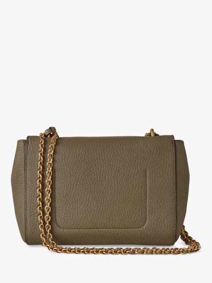 Mulberry Lily Micro Classic Grain Leather Shoulder Bag - view 2, Linen Green