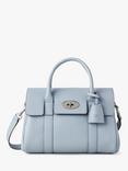 Mulberry Bayswater Small Classic Grain Leather Satchel, Poplin Blue