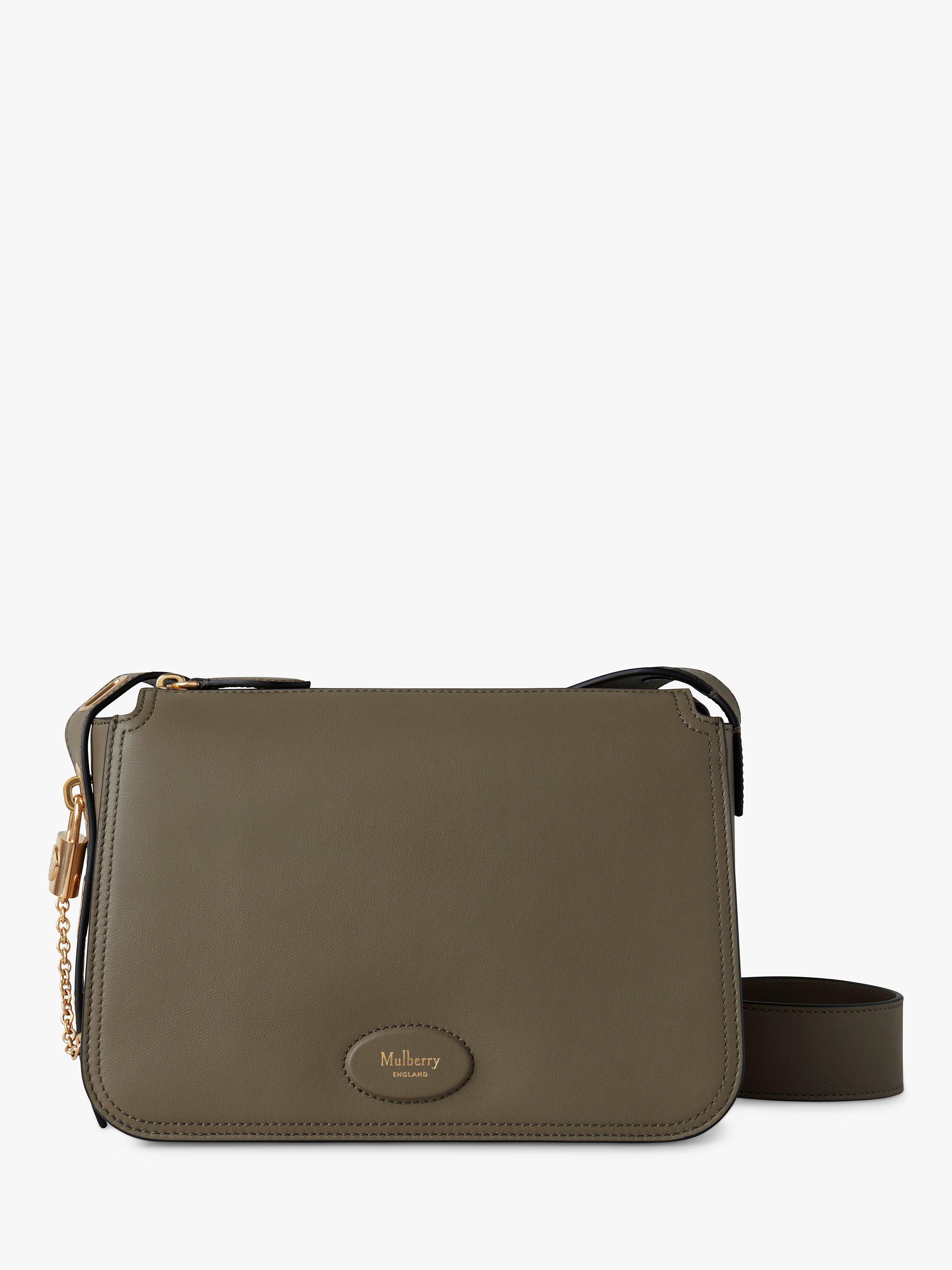 Mulberry Billie Micro Classic Grain Leather Cross Body Bag, Linen Green