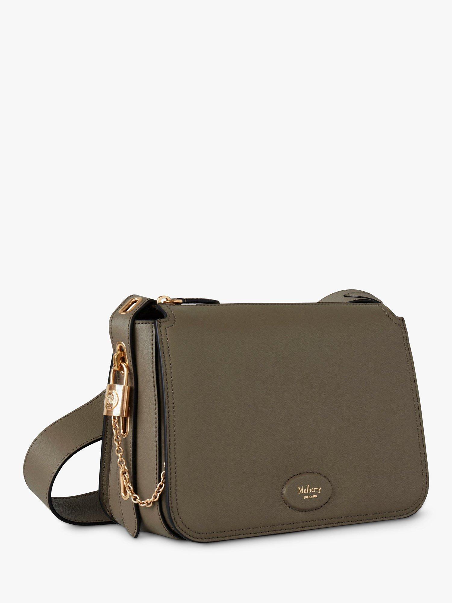 Mulberry Billie Micro Classic Grain Leather Cross Body Bag, Linen Green