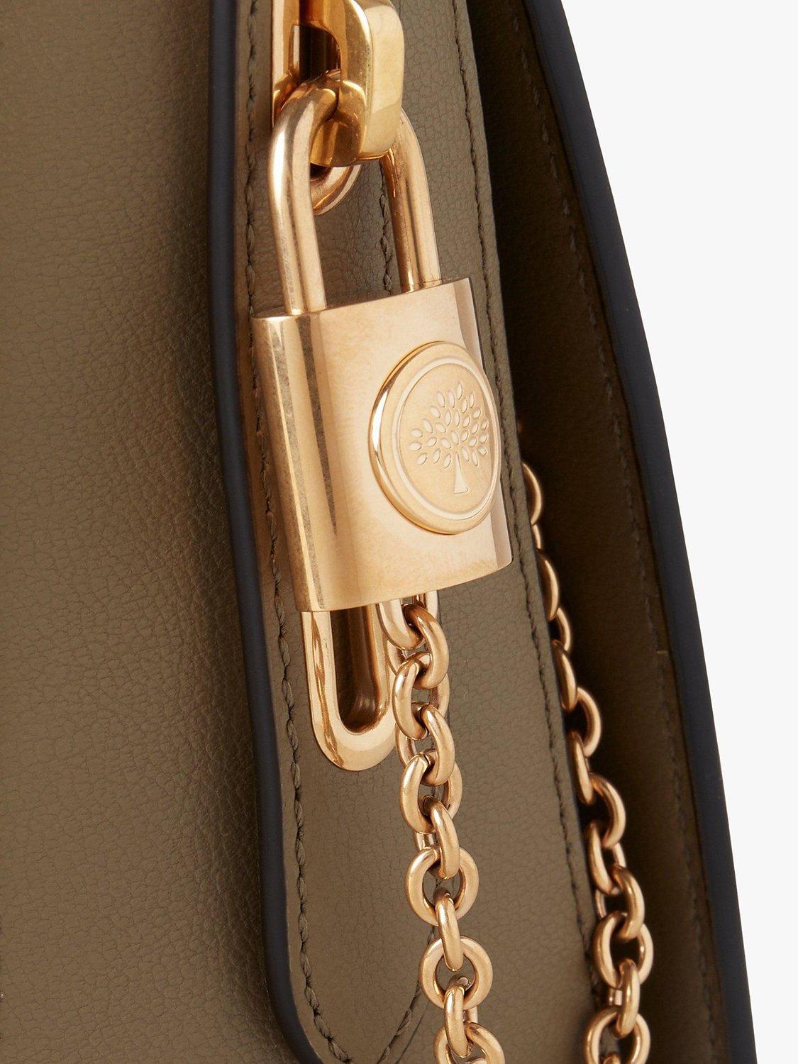 Mulberry Billie Micro Classic Grain Leather Cross Body Bag, Linen Green