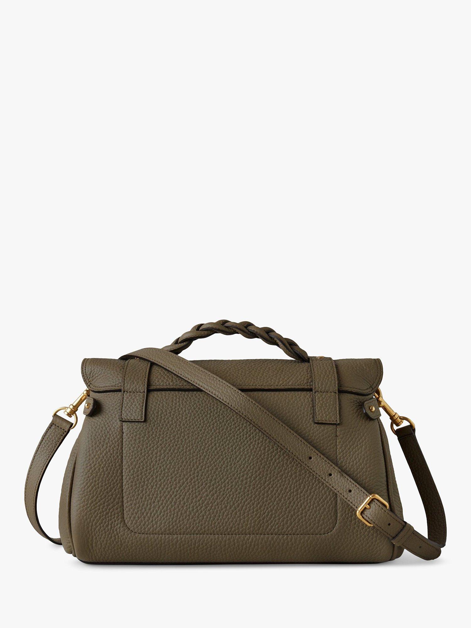 Product image 2 of 7, which shows Mulberry Alexa Heavy Grain Leather Shoulder Bag, Linen Green