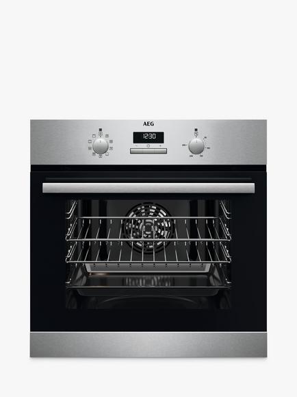 AEG BSX23101XM Built In Electric Single Oven, Stainless Steel, Stainless Steel