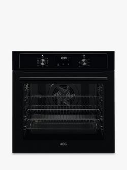 AEG BEX335011B Built-In Electric Single Oven, Black, Black