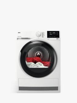 AEG TR719A4B Freestanding Heat Pump Tumble Dryer, 9kg Load, White, White
