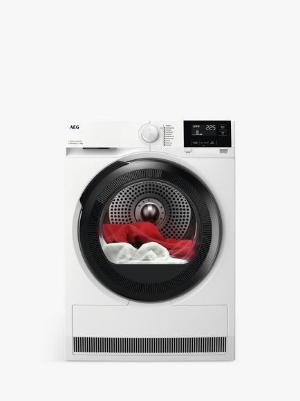 AEG TR719A4B Freestanding Heat Pump Tumble Dryer, 9kg Load, White, White