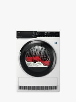 AEG TR849P4B Freestanding Heat Pump Tumble Dryer, 9kg Load, White, White