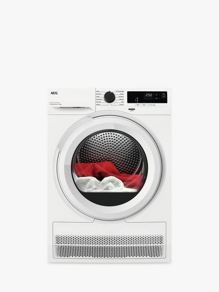 AEG TXH508A4R Freestanding Heat Pump Tumble Dryer, 8kg Load, White, White