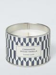 John Lewis Cinnamon & Vanilla Scented Tin Candle, 147g