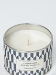 John Lewis Cinnamon & Vanilla Scented Tin Candle, 147g
