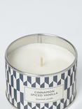 John Lewis Cinnamon & Vanilla Scented Tin Candle, 215g