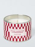 John Lewis Spiced Clementine & Pomegranate Scented Tin Candle, 215g