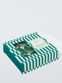 John Lewis Frosted Mistletoe & Eucalyptus Scented Tealights, Pack of 18