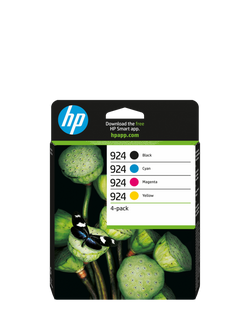 HP 924 Black, Cyan, Magenta & Yellow Multipack Original Ink Cartridges, Pack of 4, Multi