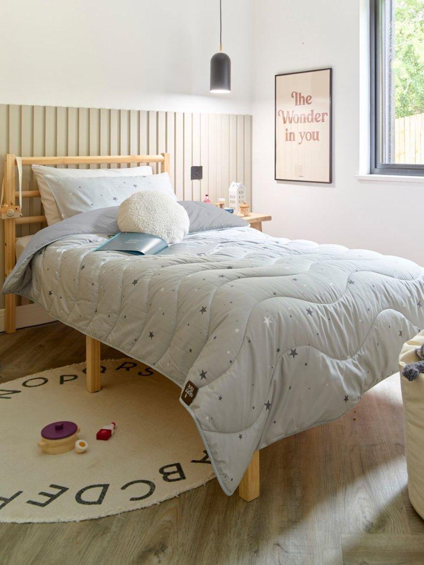 Night Lark Junior Stardust Coverless Duvet Set, 4.5 Tog, Single, Grey