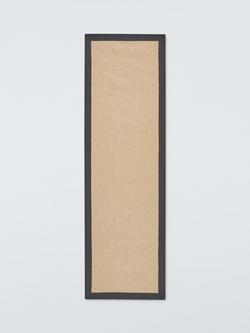 John Lewis Herringbone Jute Runner Rug, Natural/Black