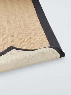 John Lewis Herringbone Jute Runner Rug - view 2, Natural/Black