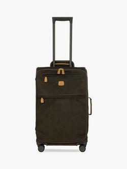 Bric's Life 71cm 4-Wheel Faux Suede Trolley Suitcase, Olive