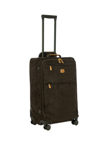 Bric's Life 71cm 4-Wheel Faux Suede Trolley Suitcase - view 2, Olive