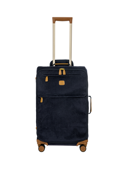 Bric's Life 71cm 4-Wheel Faux Suede Trolley Suitcase, Navy