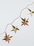 John Lewis Metal Star Garland, Gold, L180cm