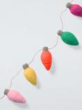 John Lewis Felt Light Bulb Garland, Multi, L100cm