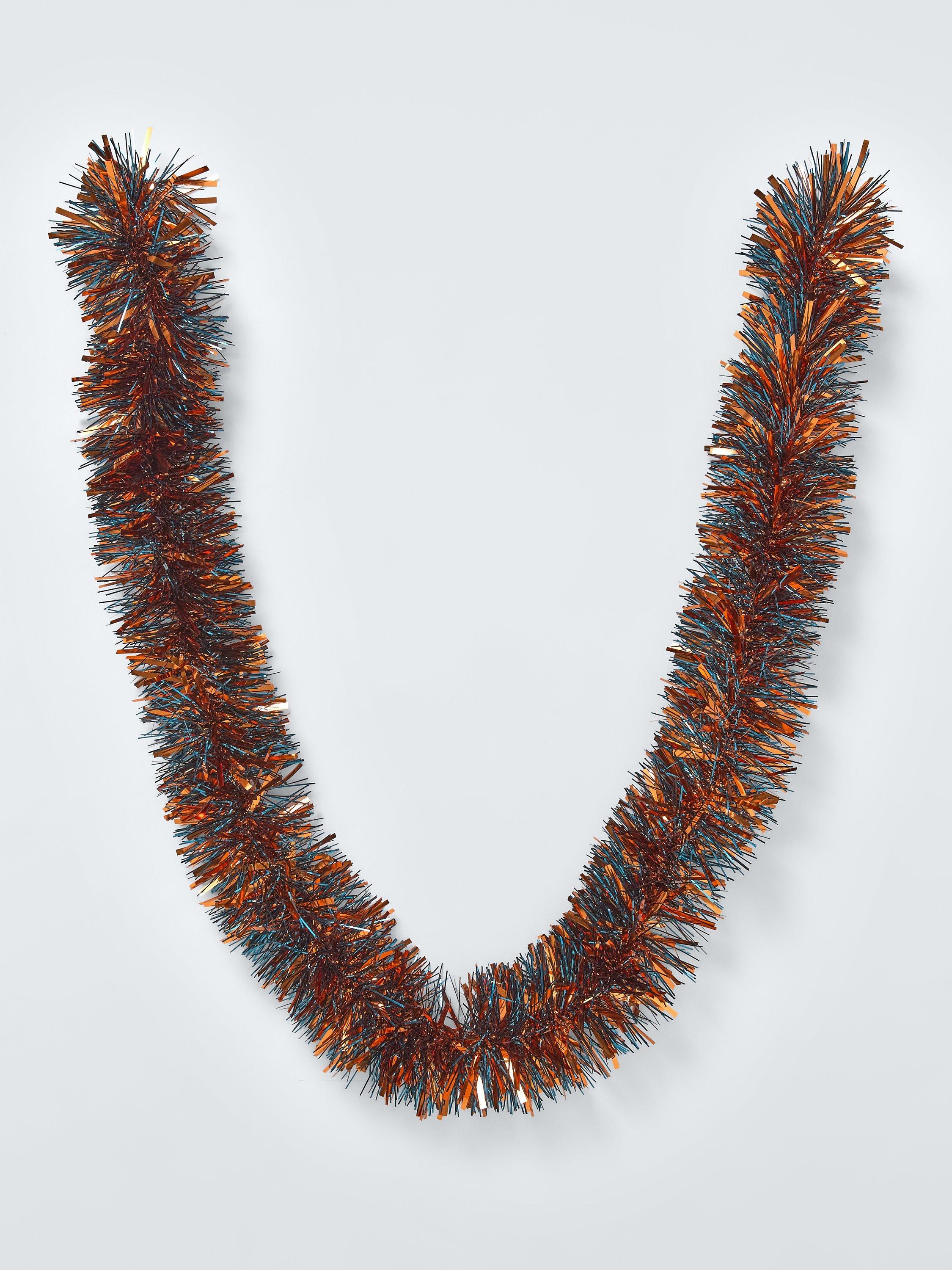 John Lewis Christmas Tinsel, Copper/Midnight Blue