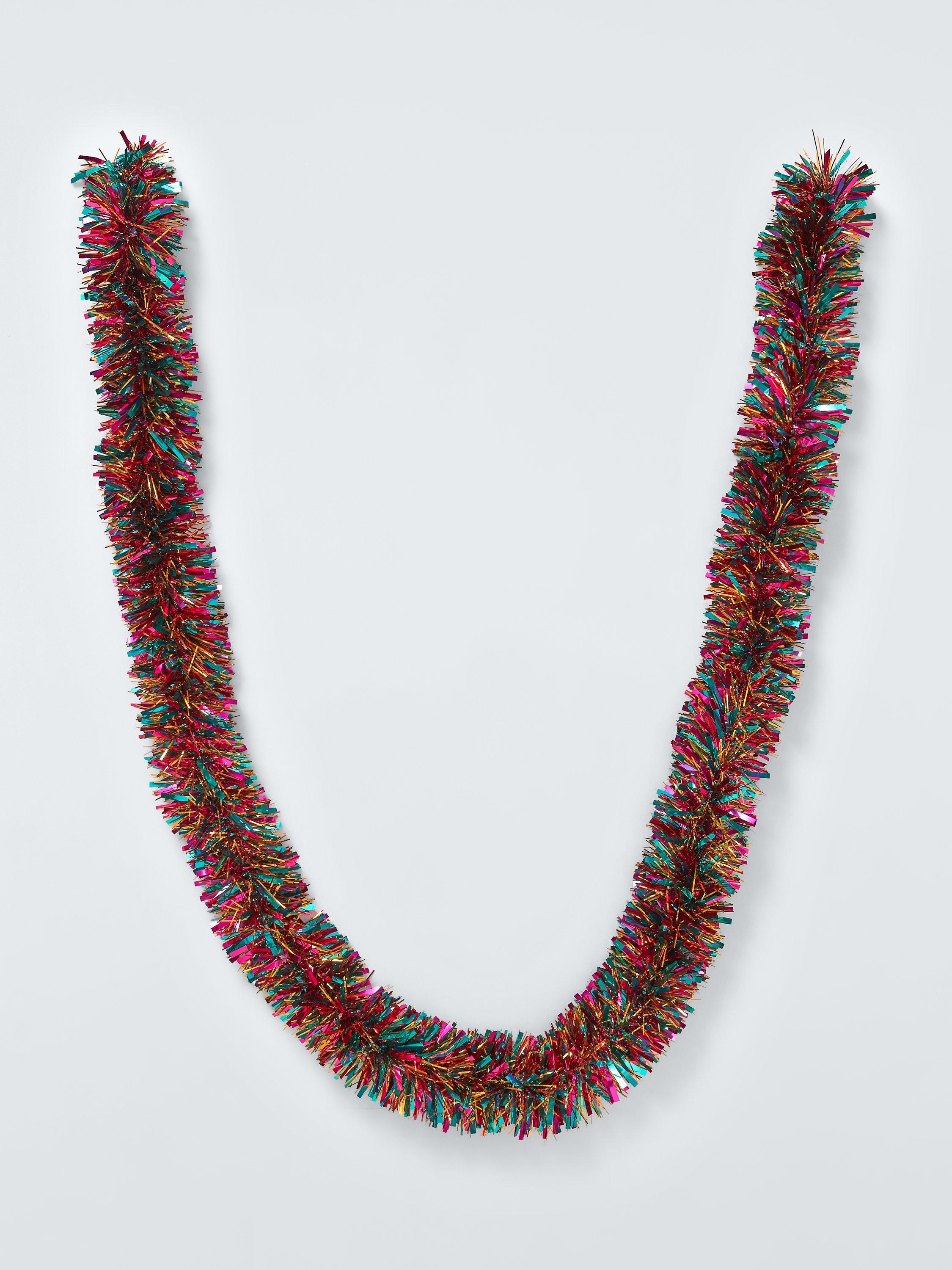 John Lewis Christmas Tinsel, Jade Pink/Orange