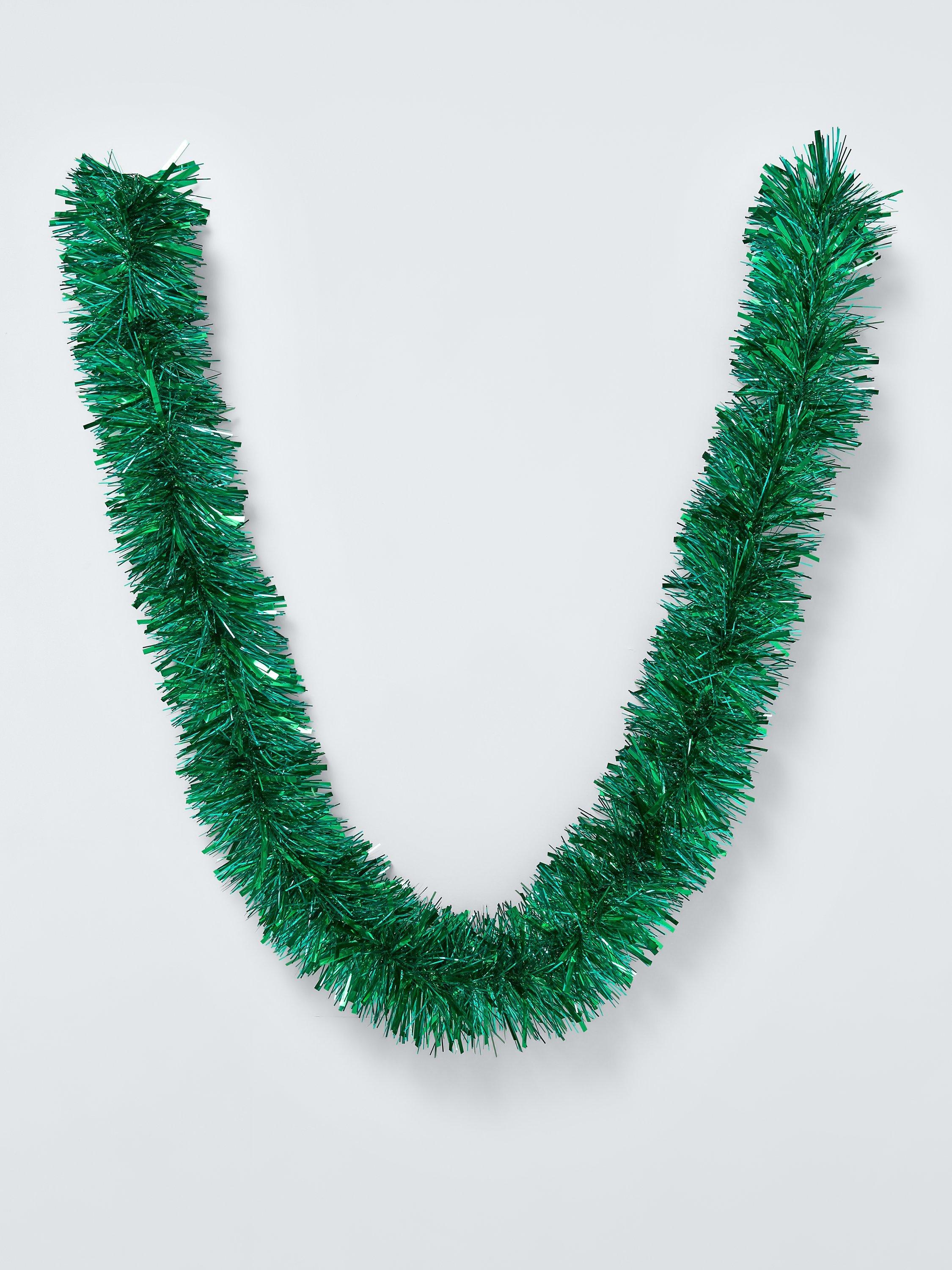 John Lewis Christmas Tinsel, Green/Jade