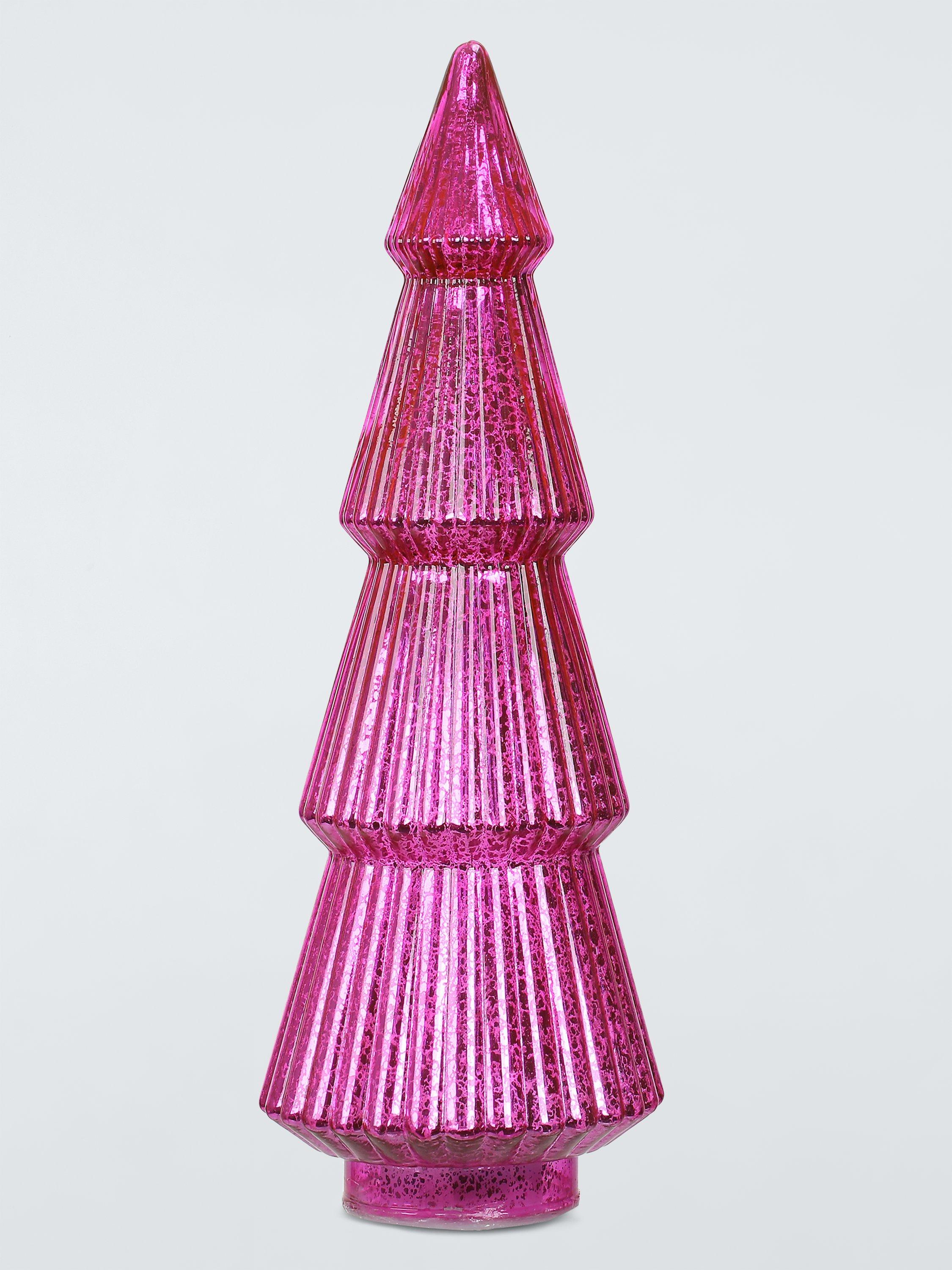 John Lewis Sugar & Spice LED Glass Tree, Pink, Large