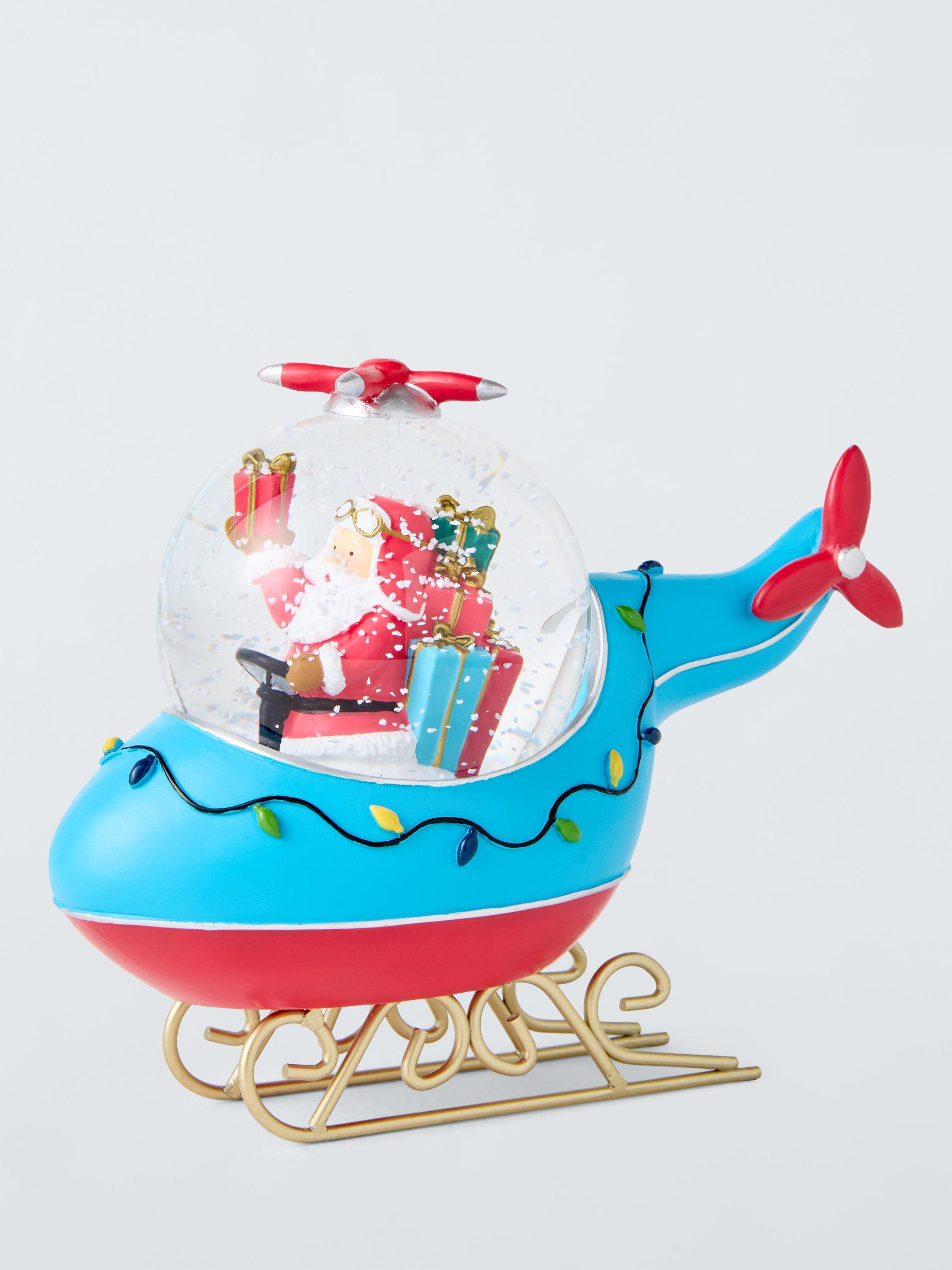 Santa's Helicopter Glitter Globe 2024