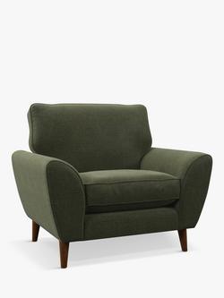 John Lewis Ambleside Armchair, Dark Leg, Textured Weave Green