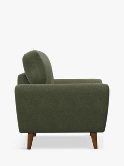 John Lewis Ambleside Armchair, Dark Leg - view 2, Textured Weave Green