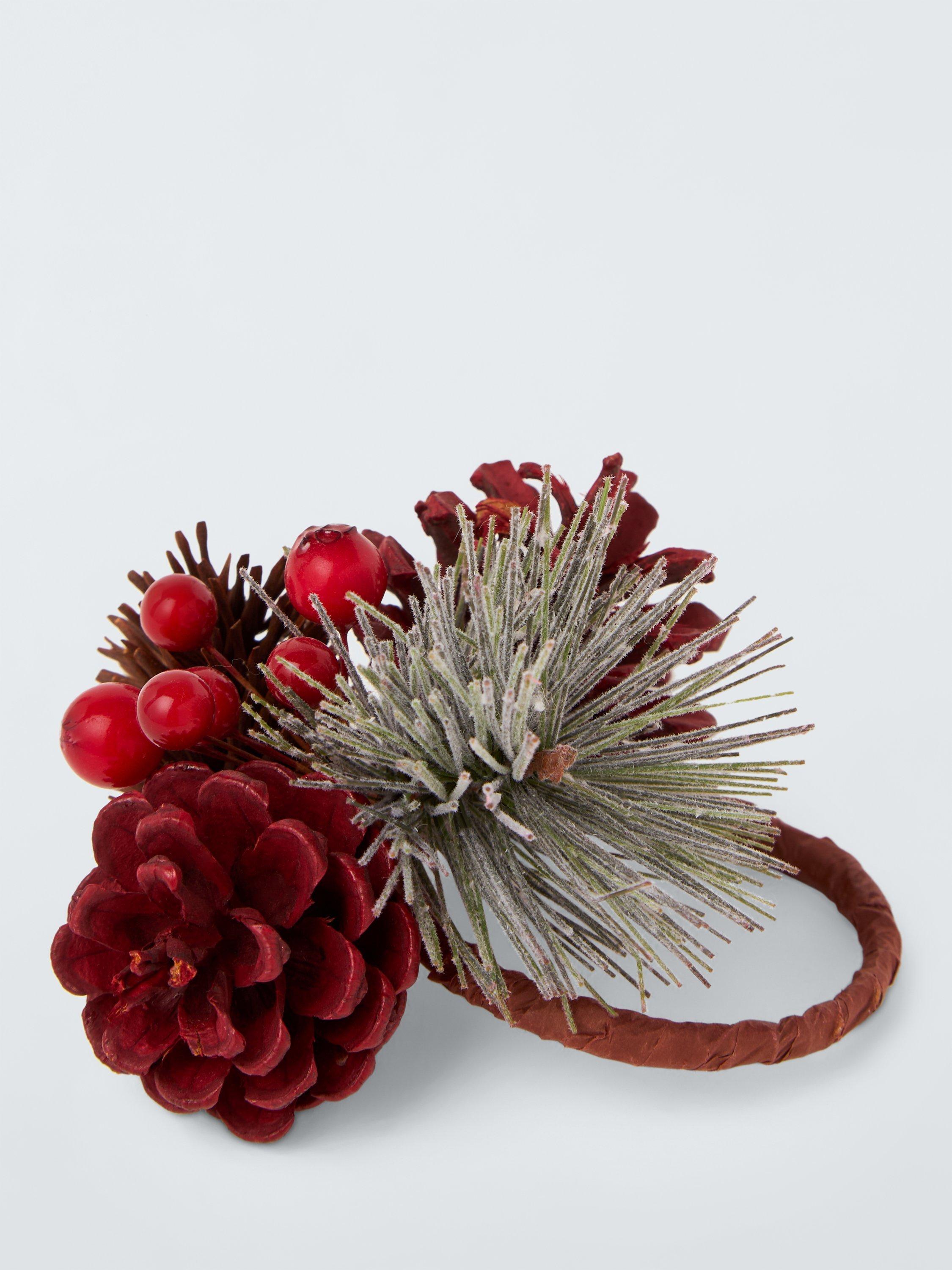 John Lewis Festive Pinecone Napkin Rings Set of 4 Multi