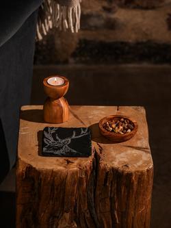 Selbrae House Stag Square Slate Coaster - view 2, Natural