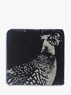 Selbrae House Pheasant Square Slate Coaster, 