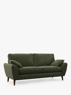 John Lewis Ambleside Large 3 Seater Sofa, Dark Leg, Textured Weave Green
