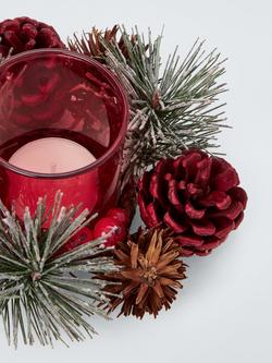 John Lewis Festive Pinecone Votive Holder Decoration, Set of 2, Multi - view 2, 