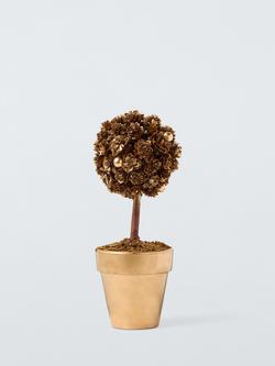 John Lewis Pinecone Tree Christmas Decoration, Gold, 