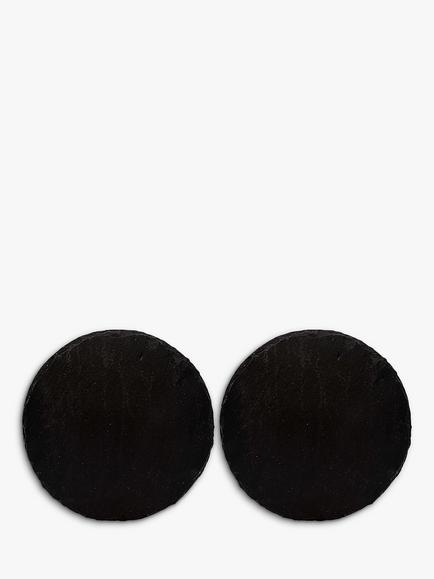 Selbrae House Round Slate Placemats, Set of 2, Natural